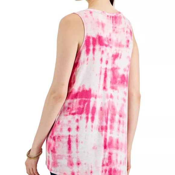 STYLE & CO Women's Tie-Dyed Drapey Tank Top - Picture 2 of 2